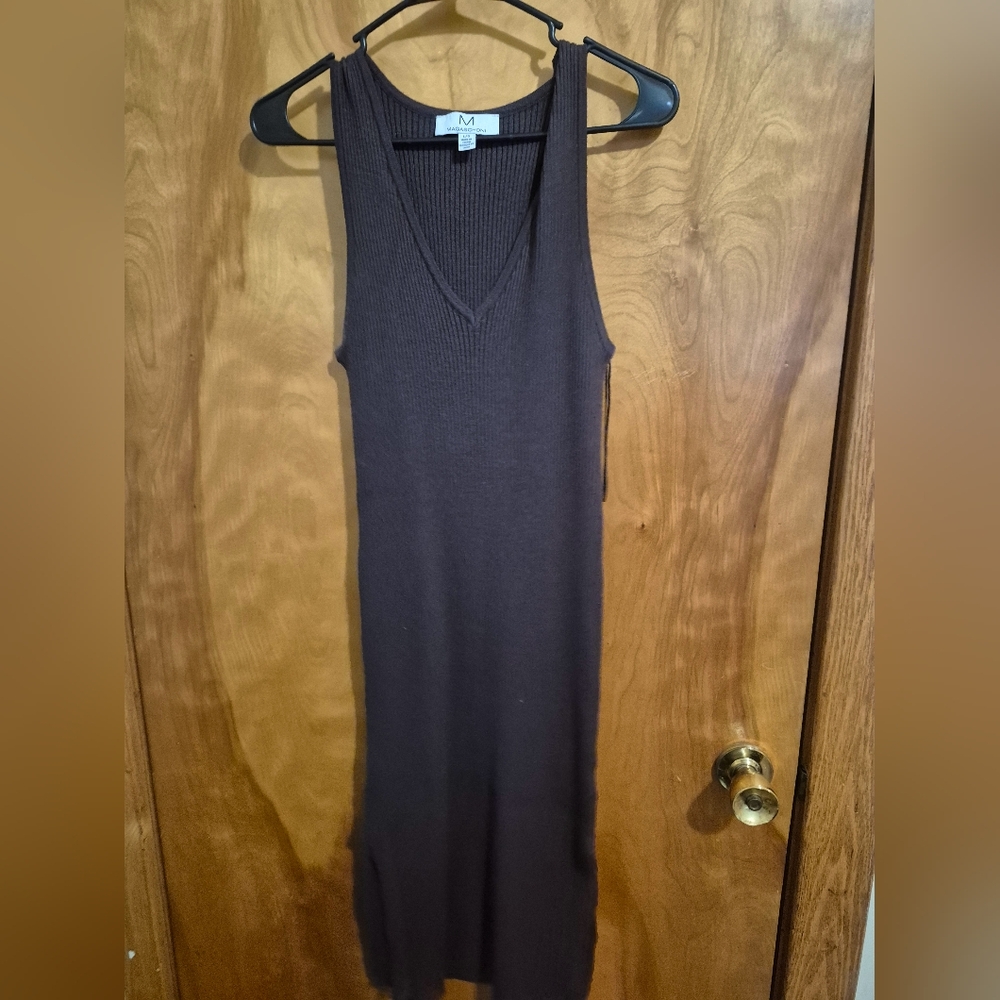 Brown Sleeveless Knit Dress